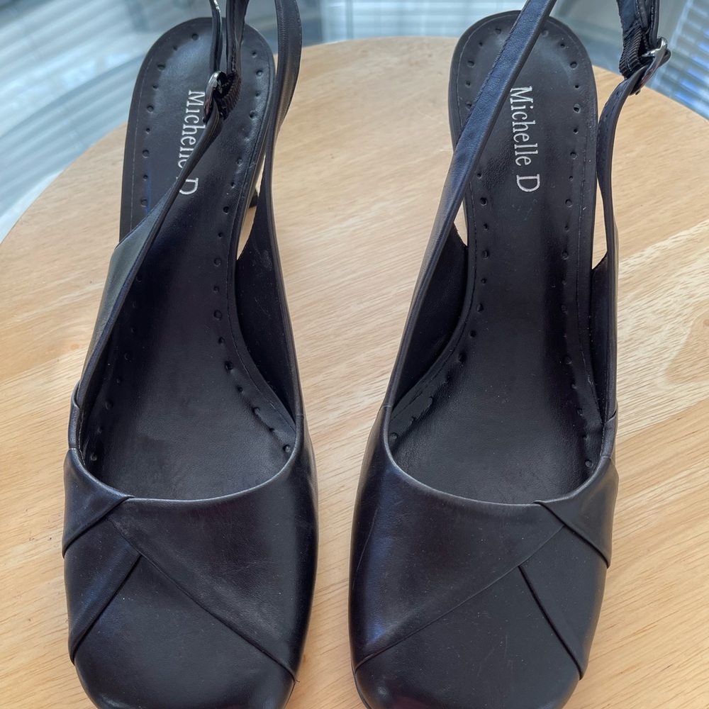 Michelle D Sling Black Heels